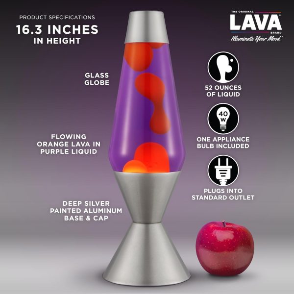 The Original Lava? Lamp - Large 52oz 16.3 - Vivid Twilight - Classic Liquid Motion Lamp - Orange Lava and Purple Liquid - Item #5119 (Amazon Exclusive)