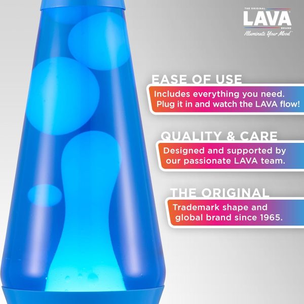 Lava The Original Lamp - New 14.5 Cerulean Blue ?C Classic Liquid Motion Lamp - White Wax and Blue Liquid - Item #2362 (Amazon Exclusive)